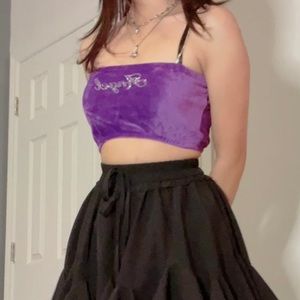 Urban Nation velvet rhinestone tube top